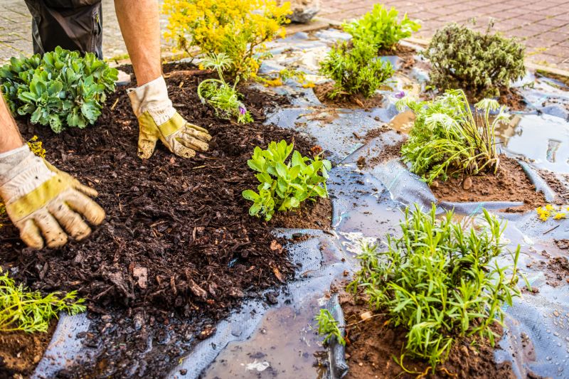 Brown Mulch Installation