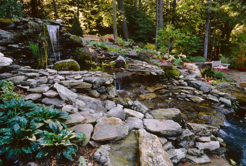 Pond Waterfall Installation detail