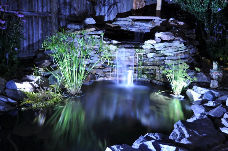 Pond Waterfall Installation detail