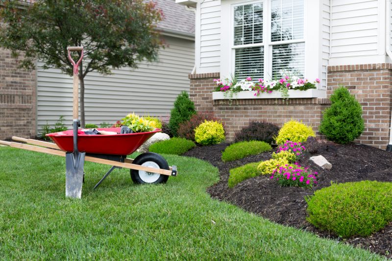 Red Mulch Installation